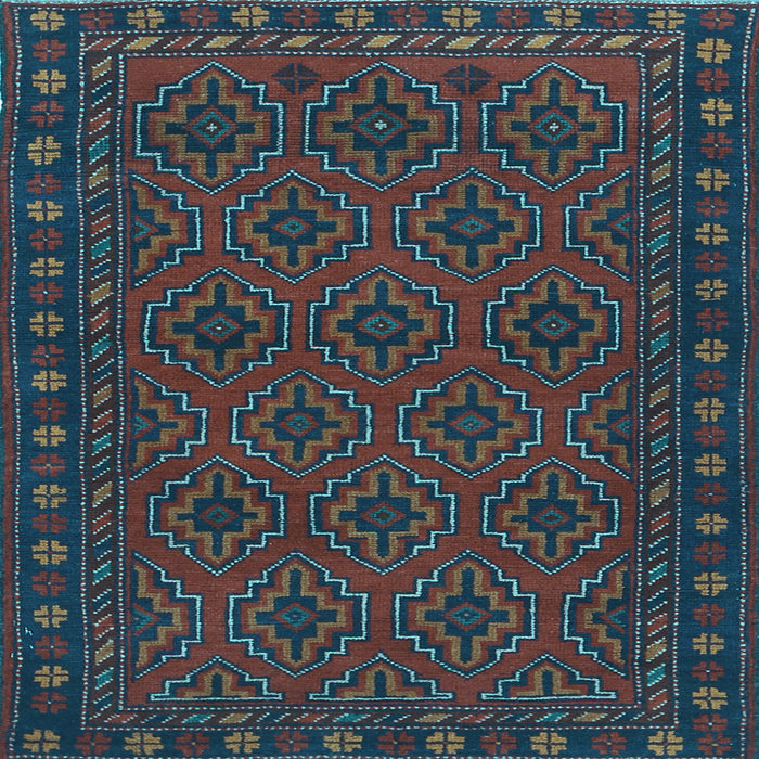 Square Persian Light Blue Traditional Rug, tr1314lblu