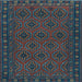 Square Persian Light Blue Traditional Rug, tr1314lblu