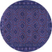 Round Persian Blue Traditional Rug, tr1314blu