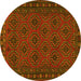 Round Persian Yellow Traditional Rug, tr1314yw