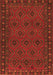 Serging Thickness of Machine Washable Persian Orange Traditional Area Rugs, wshtr1314org