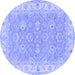 Round Machine Washable Persian Blue Traditional Rug, wshtr1315blu