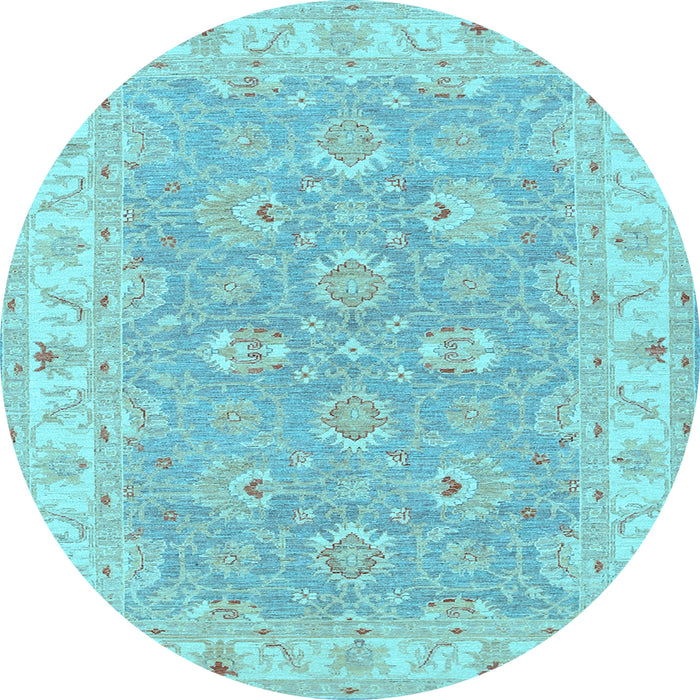 Round Machine Washable Persian Light Blue Traditional Rug, wshtr1315lblu