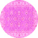 Round Persian Pink Traditional Rug, tr1315pnk