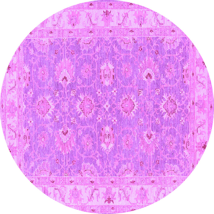 Round Persian Purple Traditional Rug, tr1315pur
