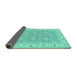 Sideview of Persian Turquoise Traditional Rug, tr1315turq