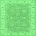 Square Persian Emerald Green Traditional Rug, tr1315emgrn