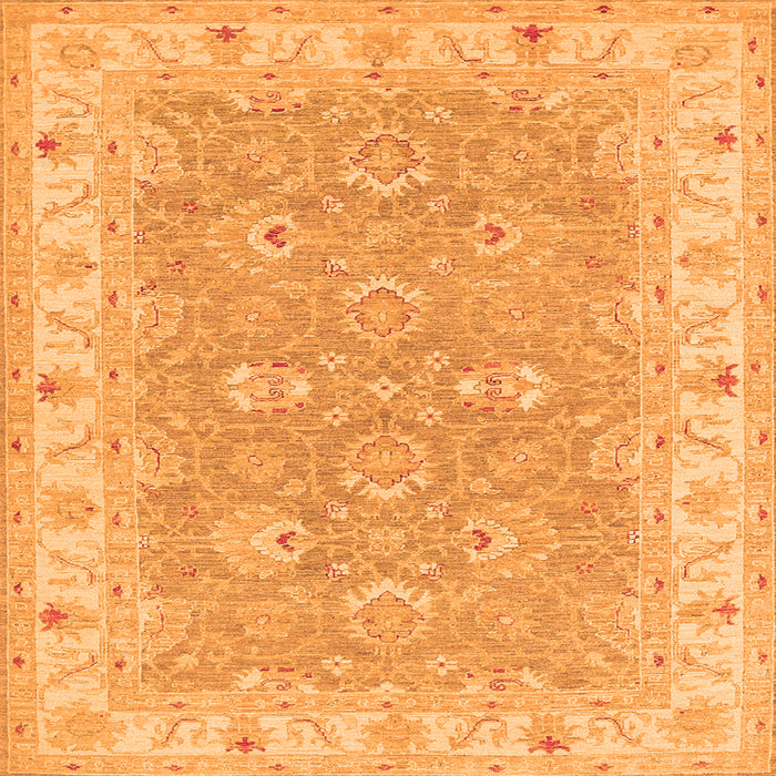 Round Machine Washable Persian Orange Traditional Area Rugs, wshtr1315org