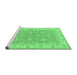 Sideview of Machine Washable Persian Emerald Green Traditional Area Rugs, wshtr1315emgrn