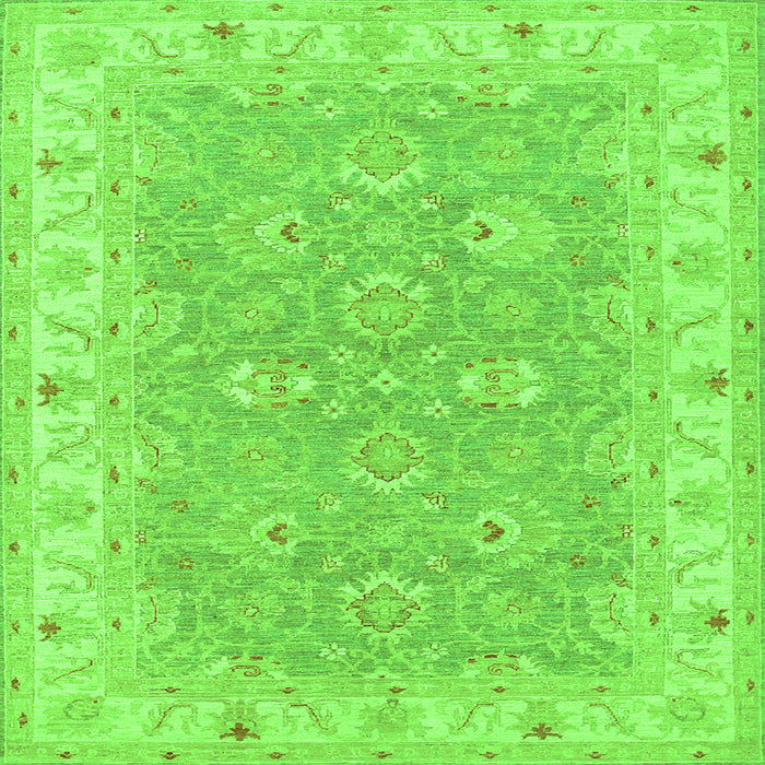 Round Machine Washable Persian Green Traditional Area Rugs, wshtr1315grn