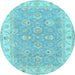 Round Persian Light Blue Traditional Rug, tr1315lblu
