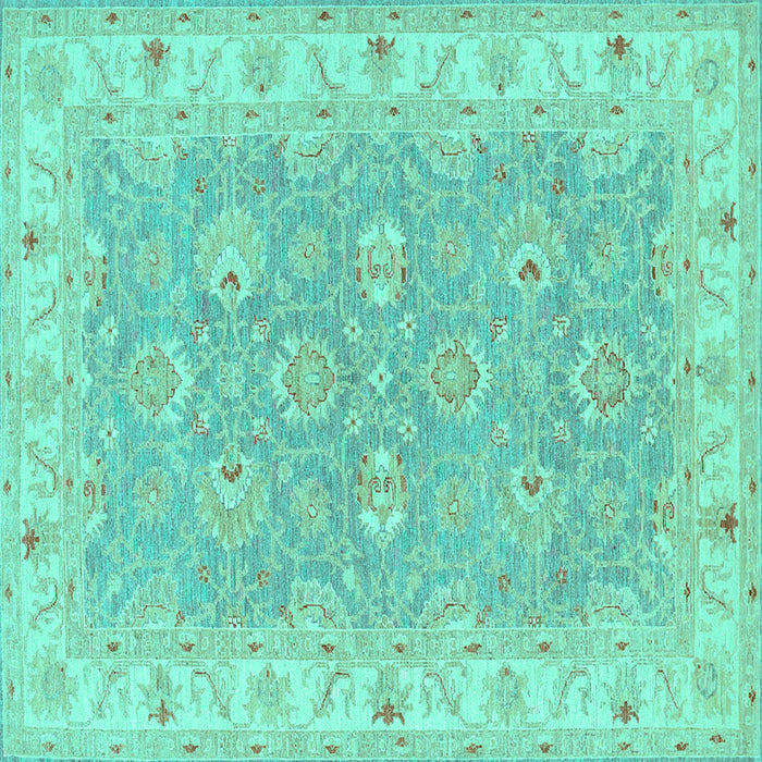 Square Persian Turquoise Traditional Rug, tr1315turq