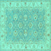 Square Persian Turquoise Traditional Rug, tr1315turq