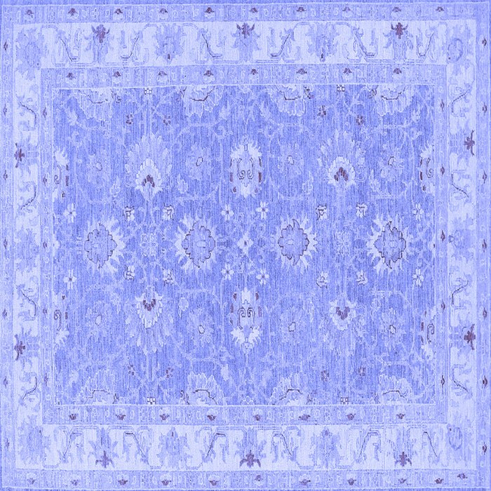 Square Machine Washable Persian Blue Traditional Rug, wshtr1315blu