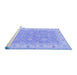 Sideview of Machine Washable Persian Blue Traditional Rug, wshtr1315blu