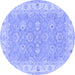Round Persian Blue Traditional Rug, tr1315blu