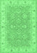 Machine Washable Persian Emerald Green Traditional Area Rugs, wshtr1315emgrn