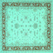 Square Oriental Turquoise Traditional Rug, tr1316turq