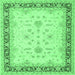 Square Machine Washable Oriental Emerald Green Traditional Area Rugs, wshtr1316emgrn