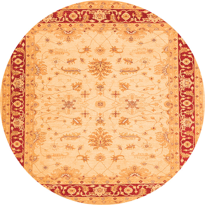 Square Oriental Orange Traditional Rug, tr1316org