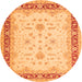 Square Oriental Orange Traditional Rug, tr1316org