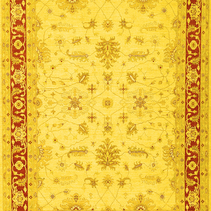 Machine Washable Oriental Yellow Traditional Rug, wshtr1316yw