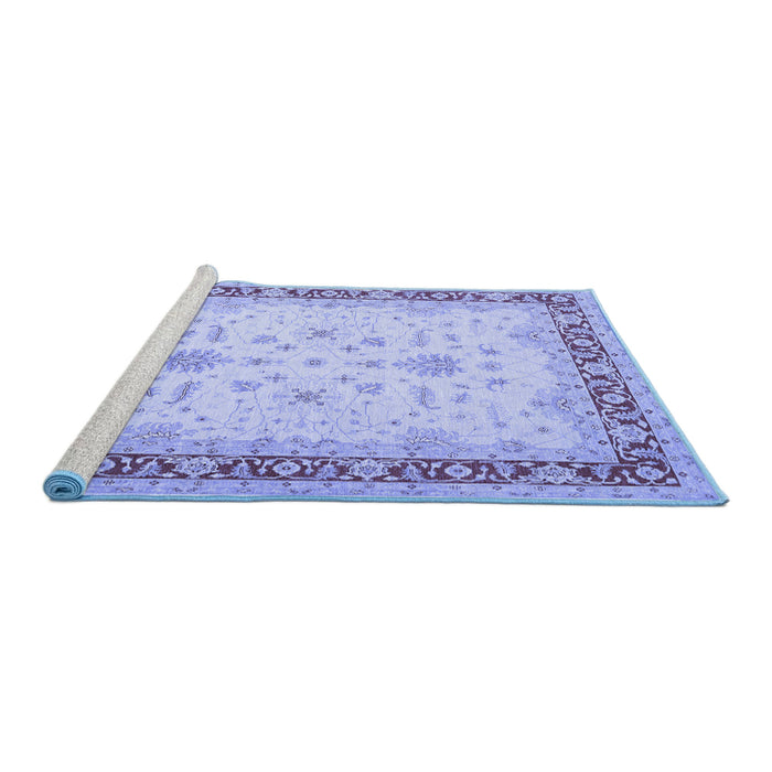 Sideview of Machine Washable Oriental Blue Traditional Rug, wshtr1316blu