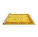 Sideview of Machine Washable Oriental Yellow Traditional Rug, wshtr1316yw