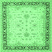 Square Oriental Emerald Green Traditional Rug, tr1316emgrn