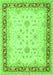 Serging Thickness of Machine Washable Oriental Green Traditional Area Rugs, wshtr1316grn