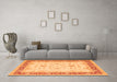 Machine Washable Oriental Orange Traditional Area Rugs in a Living Room, wshtr1316org