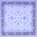 Square Oriental Blue Traditional Rug, tr1316blu