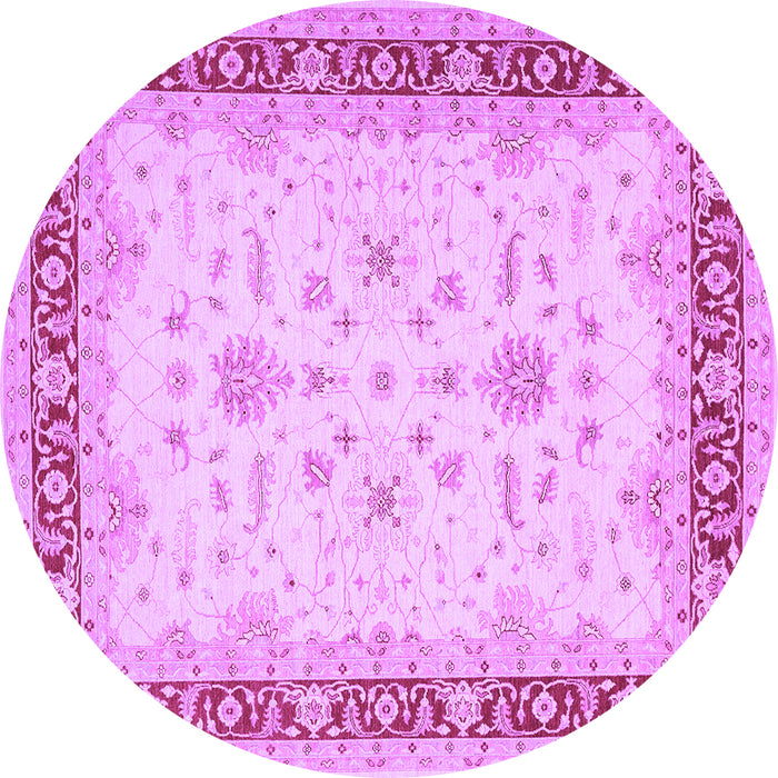 Round Oriental Purple Traditional Rug, tr1316pur