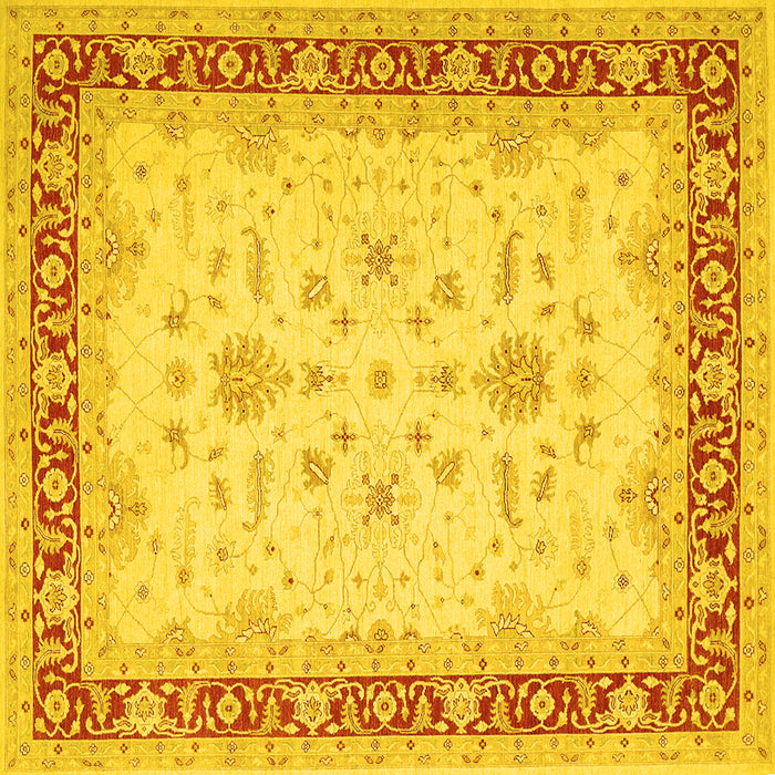 Square Oriental Yellow Traditional Rug, tr1316yw