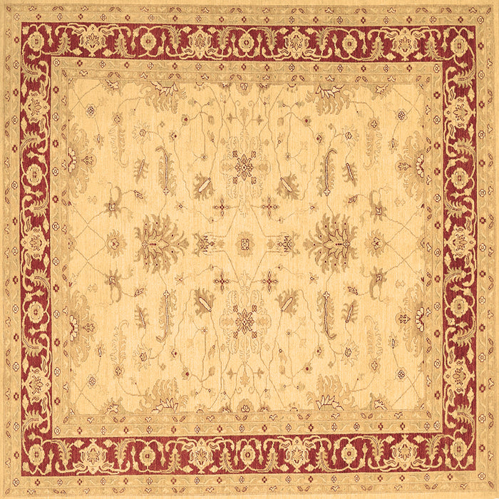 Square Oriental Brown Traditional Rug, tr1316brn