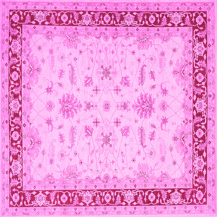 Square Oriental Pink Traditional Rug, tr1316pnk