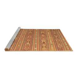 Sideview of Machine Washable Southwestern Brown Country Rug, wshtr1317brn