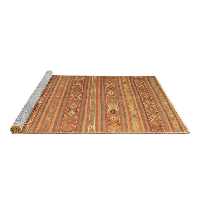 Sideview of Machine Washable Southwestern Brown Country Rug, wshtr1317brn