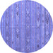 Round Southwestern Blue Country Rug, tr1317blu