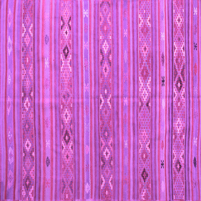 Square Machine Washable Southwestern Purple Country Area Rugs, wshtr1317pur