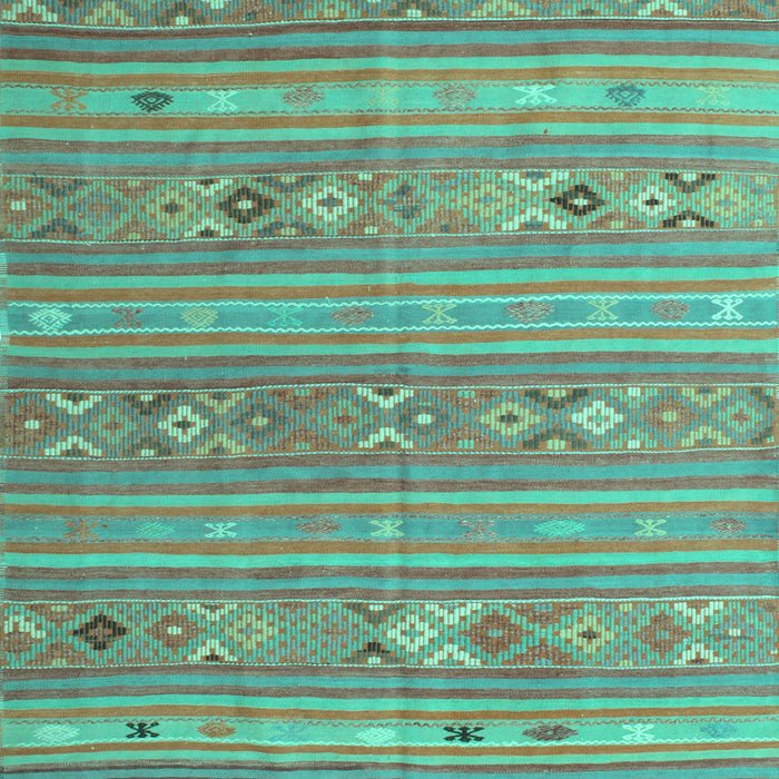 Machine Washable Southwestern Turquoise Country Area Rugs, wshtr1317turq