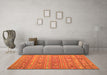 Machine Washable Southwestern Orange Country Area Rugs in a Living Room, wshtr1317org