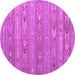 Round Machine Washable Southwestern Purple Country Area Rugs, wshtr1317pur