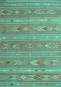 Southwestern Turquoise Country Rug, tr1317turq