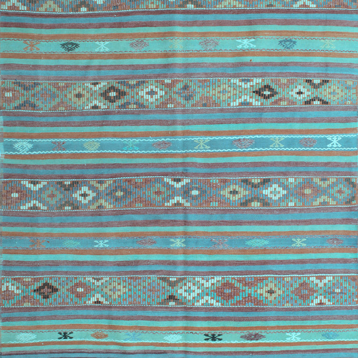 Machine Washable Southwestern Light Blue Country Rug, wshtr1317lblu