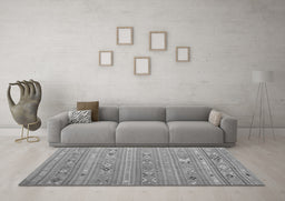 Machine Washable Southwestern Gray Country Rug in a Living Room,, wshtr1317gry