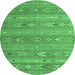 Round Southwestern Emerald Green Country Rug, tr1317emgrn