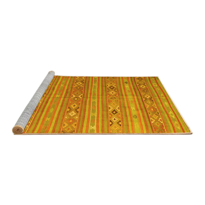 Sideview of Machine Washable Southwestern Yellow Country Rug, wshtr1317yw