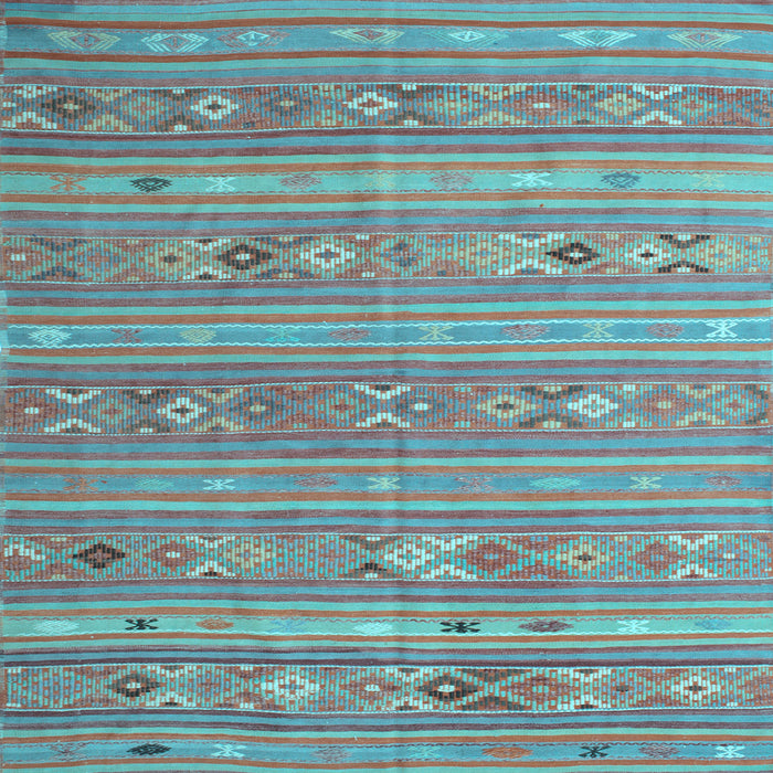 Square Southwestern Light Blue Country Rug, tr1317lblu