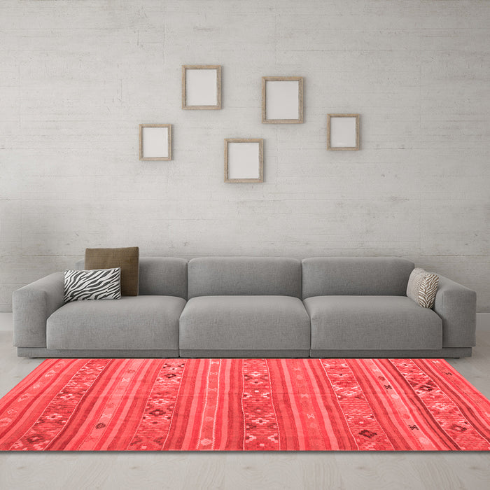 Country Red Washable Rugs